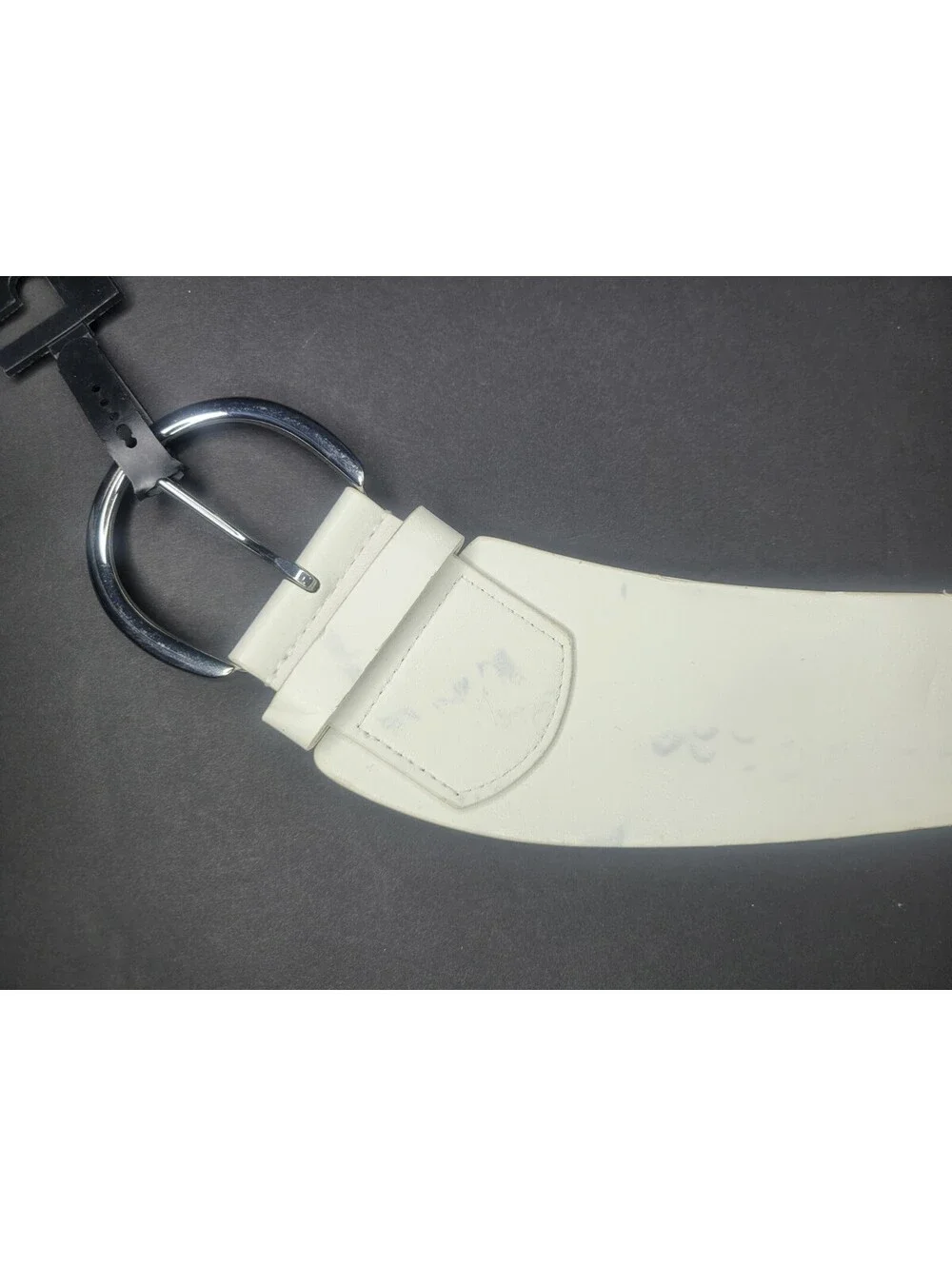 INC INTERNATIONAL CONCEPTS Womens Wide Stretch belt white M/L